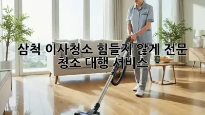 삼척 이사청소, 힘들지 않게! 전문 청소 대행 서비스